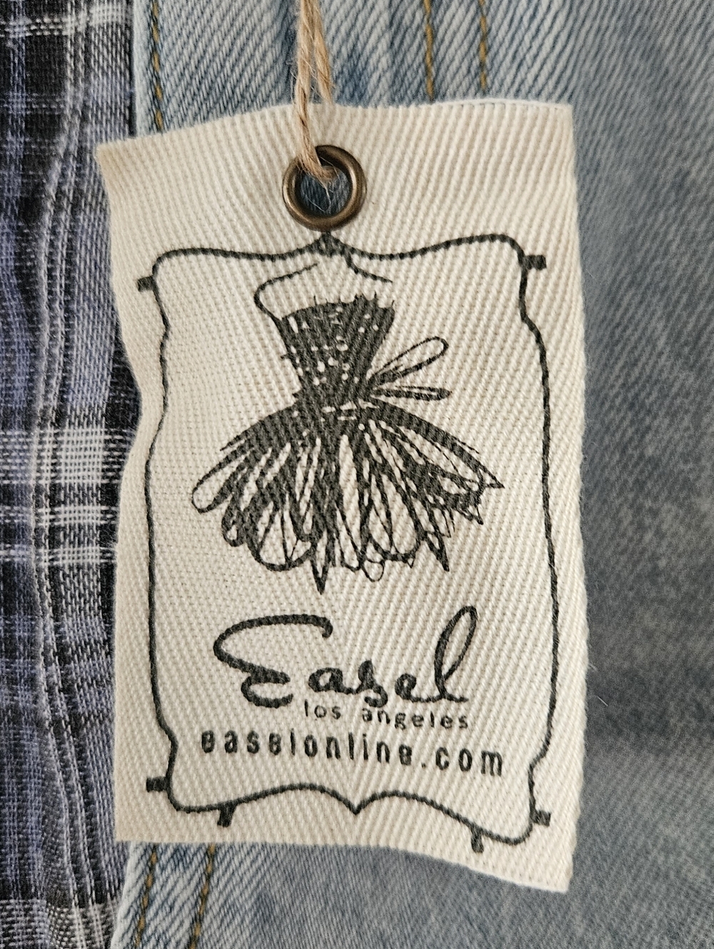 easel Winnie denim patchwork Mini Skirt - Picture 8 of 10